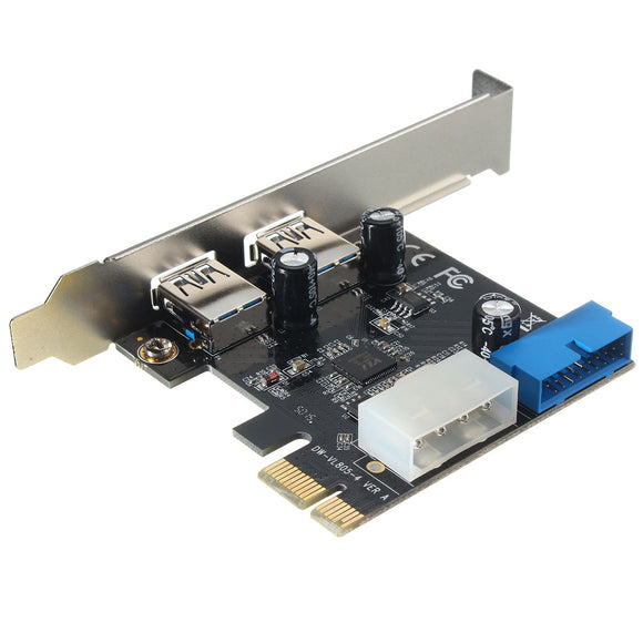 USB3.0 2-Port SATA 5Gbps 19-Pin Internal PCIe Express Controller Card With Bracket