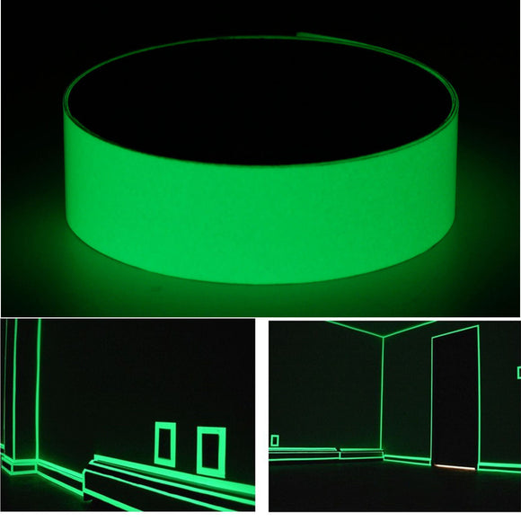 25mm x 3m Photoluminescent Tape Glow In The Dark Egress Safety Mark Bright Green