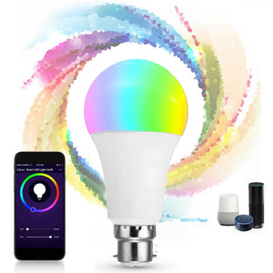 B22 9W RGB+CW WIFI LED Smart Light Bulb for Echo Alexa Google Home AC85-265V