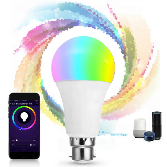 B22 9W RGB+CW WIFI LED Smart Light Bulb for Echo Alexa Google Home AC85-265V