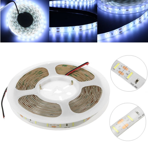 Waterproof/Non-waterproof DC12V 5M SMD 7020 300LEDs Cold White Flex Strip Light