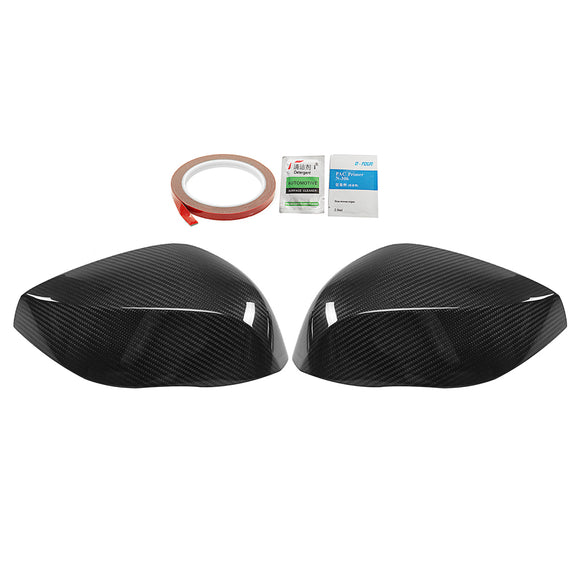 Real Carbon Fiber Side Mirror Covers Add-on Caps For Infiniti Q50 2014-2016