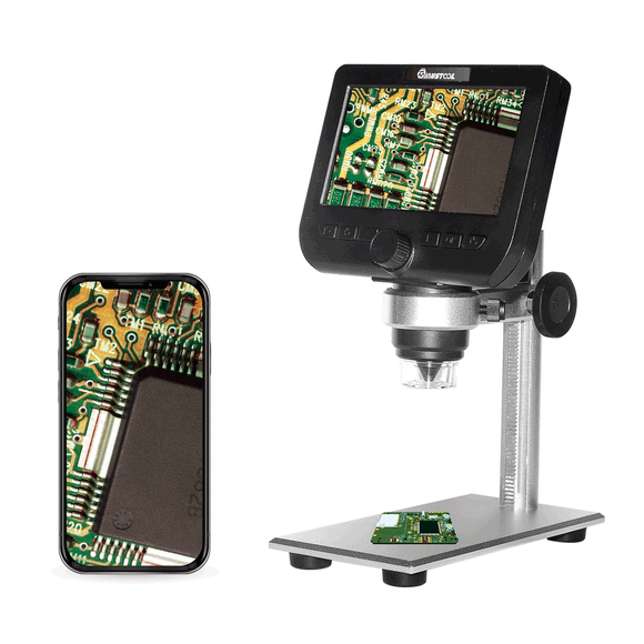 MUSTOOL G610 WIFI 2MP 4.3inch LCD Microscope Support IOS Android System Built-in Rechargeable Battery & 8 Adjustable Leds with Metal Stand