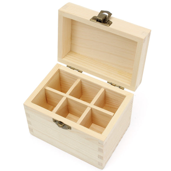 6 Grids Wooden Box Bottles Container Storage for Essential Oil 5-10ml