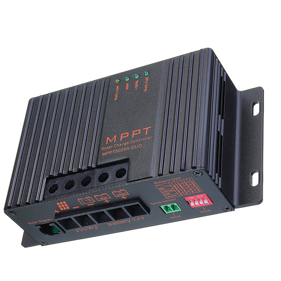 MPPT5025A-DUO MPPT 25A 12V Solar Charge Controller With LCD Solar Regulator For Solar Panel Charger