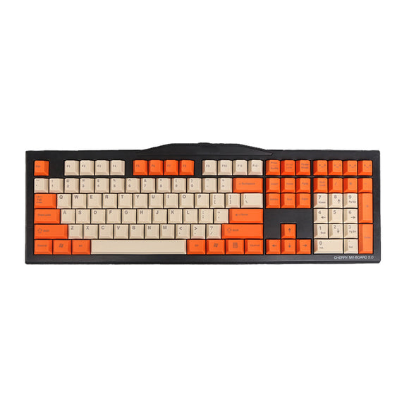 108 Key PBT Top Printed Keycaps Orange Keycap Set for Mechanical Keyboard