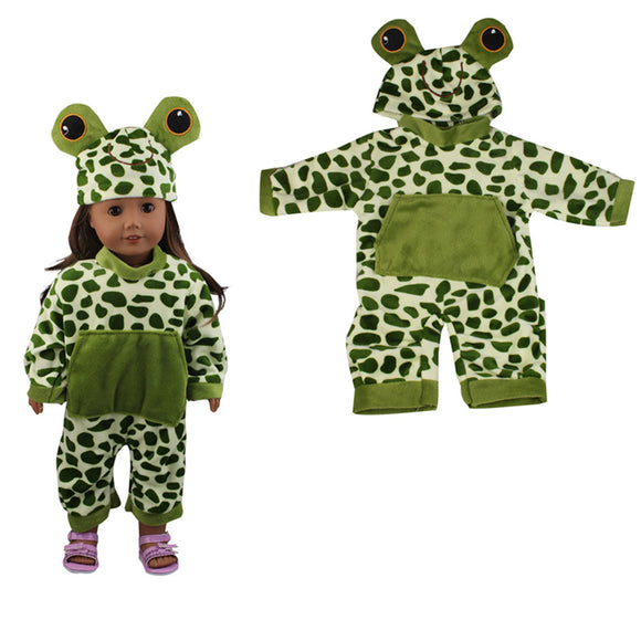 Sleeping Baby Frog Shape Doll Clothes Set For 18'' American Girl Without Reborn Baby