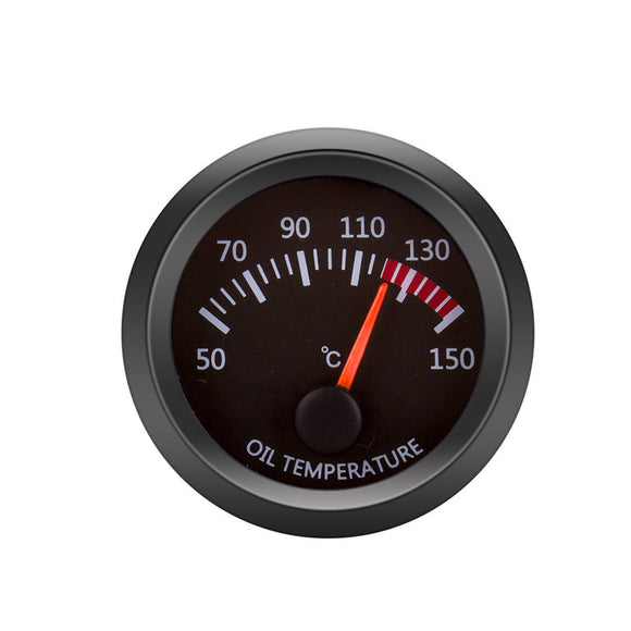 12V Oil Temperature Gauge Vehicle Meter Black Shell 2 Inch 52mm