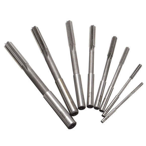 8pcs 3-10mm HSS Machine Reamer Straight Shank Milling Reamer Chucking Reamer