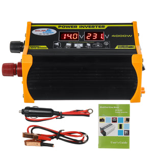 1200W Peak Car Power Inverter DC 12V To AC 100V/220V With Dual LCD Digital Display Adapter