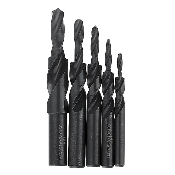 Drillpro M3-12 180 Degree HSS Twist Step Drill Bit Two-Stage Conutersunk Drill Sub-Step Drill