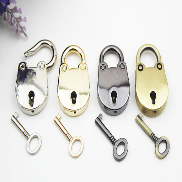 Decorative Hangbag Ornaments Lock with Keys Hardware Fittings Padlock Bags Oval Locks
