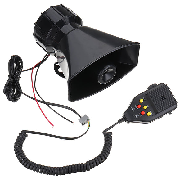 12V 3 Sound Recording Car Police Siren Horn + Mic PA Speaker System Fire Alarm