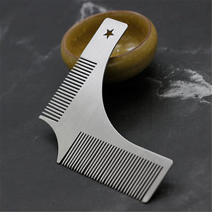Stainless Steel Beard Styling Shaping Template Comb Tool for Perfect Lines&Symmetry Beard Comb