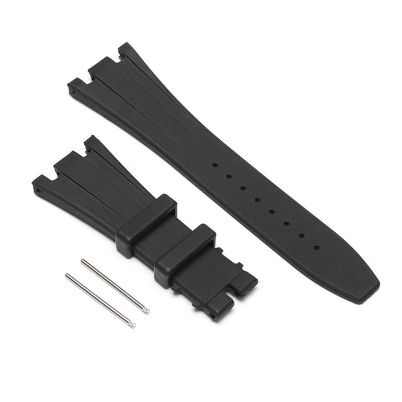 28mm Black Rubber Watch Strap Band Belt Without Buckle Clasp For AP ROO