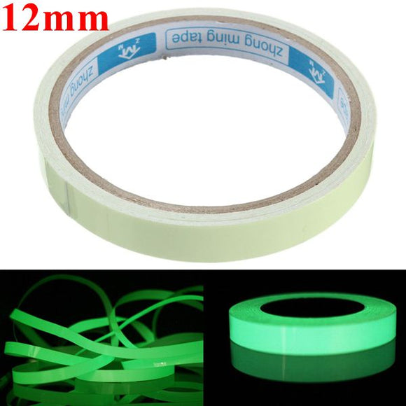 Self Adhesive Green Luminous Tape Waterproof Photoluminescent Tape 12mm Wide Glow In The Dark Stage Home Decor