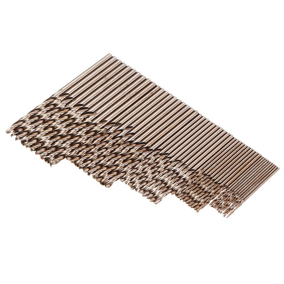 Drillpro 50pcs 1/1.5/2/2.5/3mm HSS M35 Cobalt Twist Drill Bit