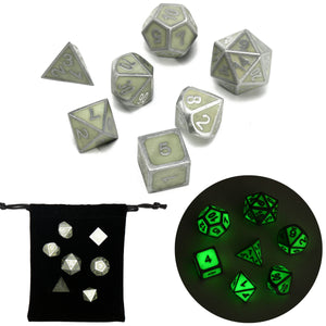 Luminescent Multisided Dice Set Polyhedral Dice Role Playing RPG 7 Dice Set With Bag