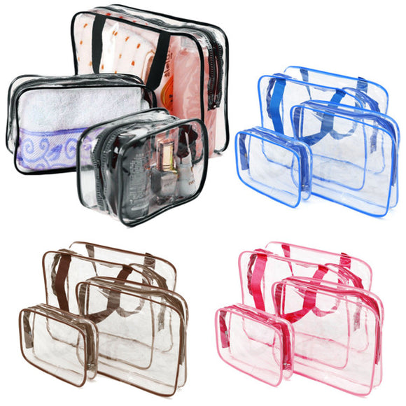 Portable Clear PVC Organizer Bags Makeup Travel Waterproof Toiletry