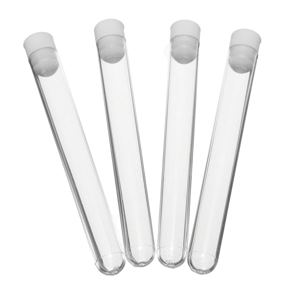 Mrosaa 50Pcs Plastic Transparent Test Tube With Cap 12x100mm Test Tubes Vials Push Caps