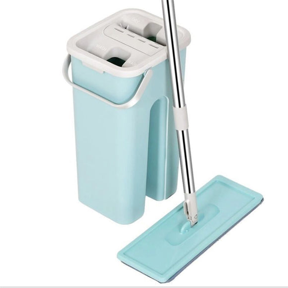 Hand Free Wringing Flat Squeeze Mop With Bucket Microfiber Mop Floor Cleaning Spray Mop Set