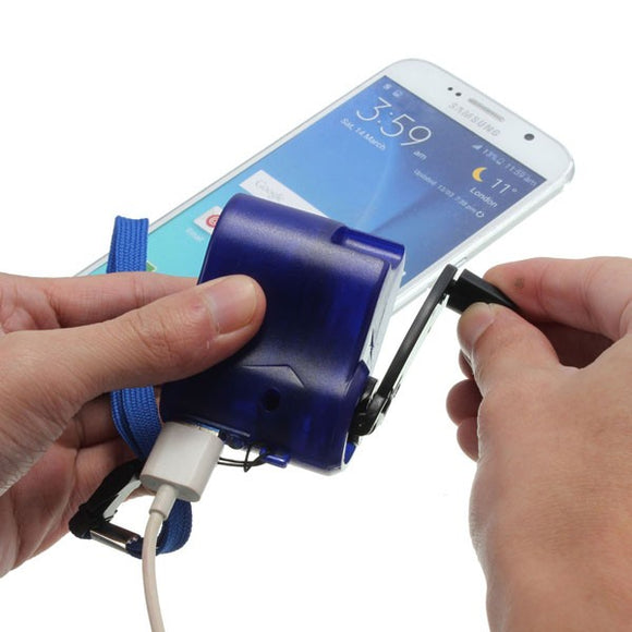 USB Hand Power Dynamo Torch Hand Crank USB Emergency Charger for Mobile Phone MP3/4 Outdoor