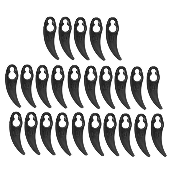 25Pcs 15x55mm Plastic Black Grass Trimmer Strimmer Lawnmower Blades Fits ART 23-18 LI Strimmer