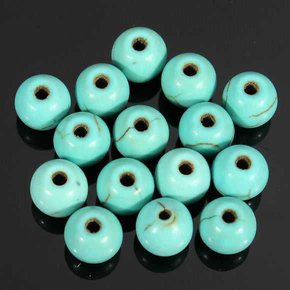 100Pcs 6mm Round Turquoise Loose Spacer Beads Jewelry Making