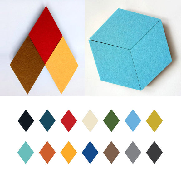 Honana DX-135 3PCS Creative Colorful Rhombus Wool Felt Multifunctional Wall Sticker Smart Collect Boards