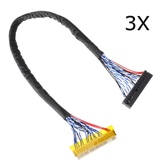 3Pcs FIX-30P-S6 Driver Board Universal Screen Cable 30 Pin 2 Channel 6 Bit Interface
