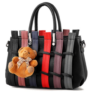 Women PU Leather Vintage Elegant Functional Handbag Shoulder Bag