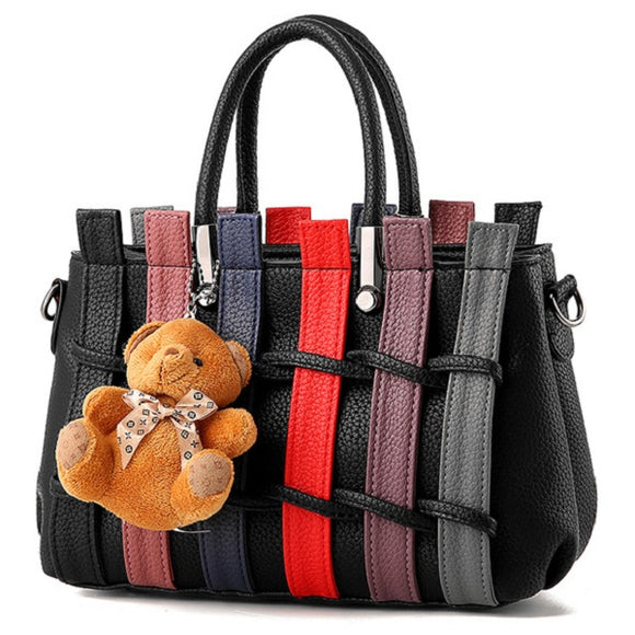 Women PU Leather Vintage Elegant Functional Handbag Shoulder Bag