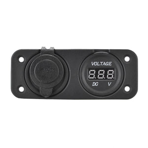 3.1A Dual USB Car Charger for Mobile Phone + Car Digital Voltage Meter Panel 12-24V