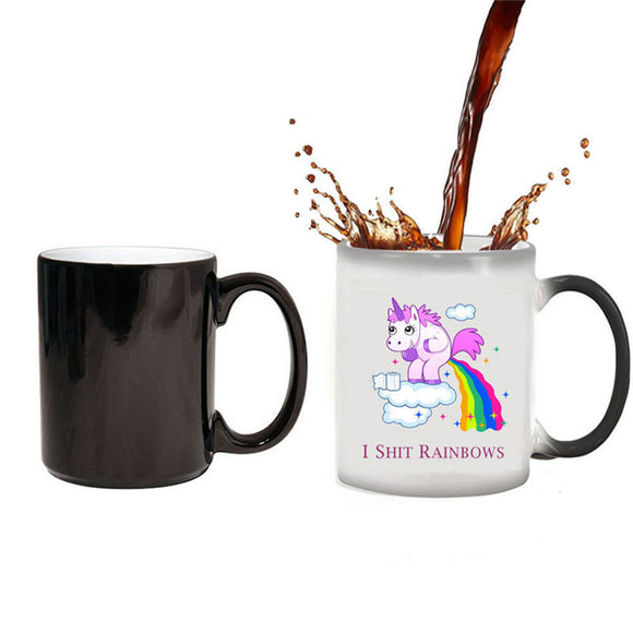 Multi Color Unicorn Heat Changing Temperature Mug Ceramic Coffee Tea Cup Gift