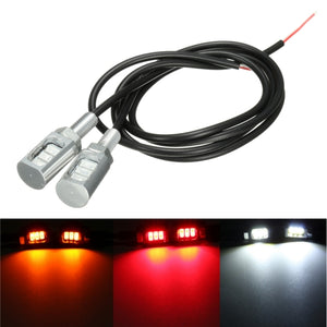 12V 3 5630 LED Motorcycle Car License Plate Screw Bolt Light Chrome Shell