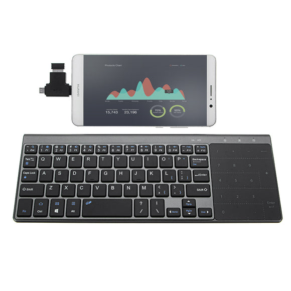 JP136 Ultra Thin 2.4GHz Wireless Keyboard with Touch Pad for Laptops Desktop Computers