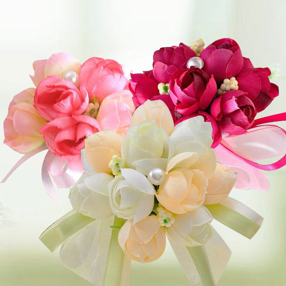 Wedding Decoration Wrist Flower Bride Bridesmaid Sisters Hand Simulation Flower Corsage Bouquets