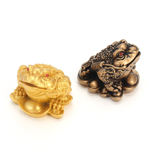 Resin Chinese Frog Toad Feng Shui Lucky Money Fortune Wealth Home Office Decoration Ornament