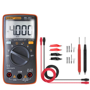 ANENG AN8000 Orange Digital Multimeter Voltmeter Ammeter Ohmmeter Volt AC DC Ohm Tester Meter + Test Lead Set