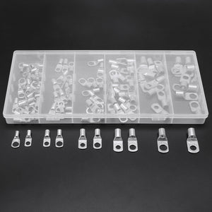 100 Pcs Copper Cable Lugs Kit SC6-6 ~SC35-10 Electrical Terminal Block Wire Connectors
