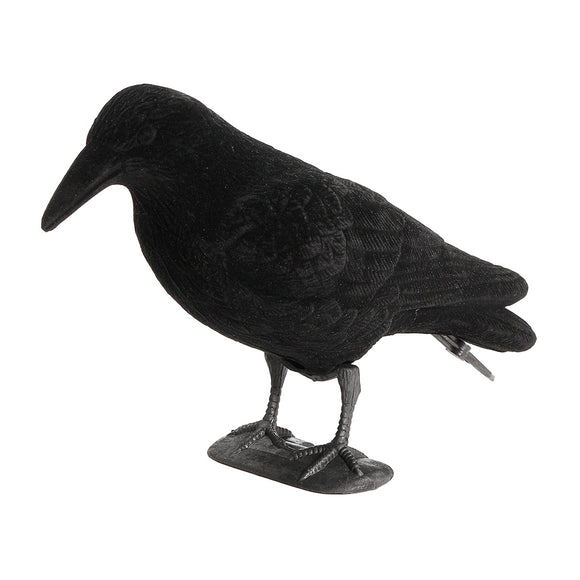 Black Flocked Crow Hallowmas Decorations Hunting Shooting Decoy Deterrent Repeller Garden Lawn Decor