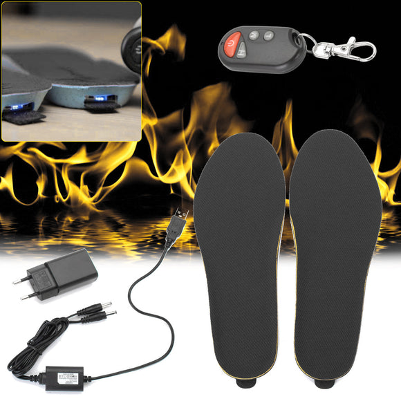 Electric Heated Shoe Insoles Foot Warmer Heater Battery Warm Socks Ski Boot