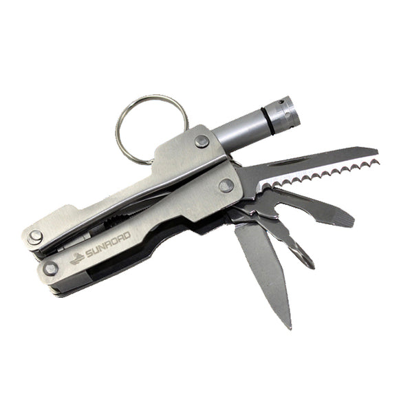 SUNROAD 10 in 1 Aluminum 101mm Fishing Pliers Multifunction LED Lights Knife Fishing Line