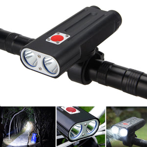 XANES DL02 1200LM 2T6 Bike Light 7 Modes Warning Light IPX5 Waterproof
