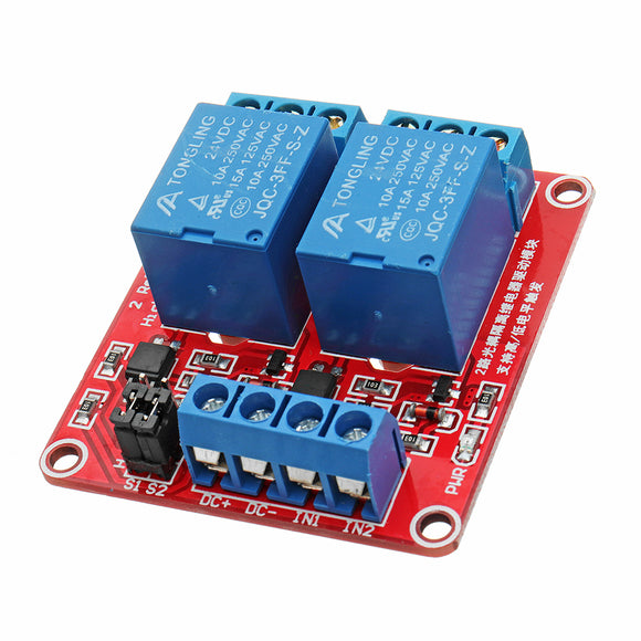 10Pcs 24V 2 Channel Level Trigger Optocoupler Relay Module Power Supply ModuleFor Arduino