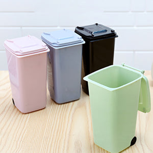 650mL Mini Desktop Cans Practical Waste Bins With Lid Household Clean Trash Desk