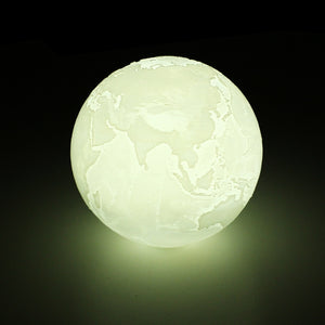 18cm 3D Earth Lamp USB Rechargeable Touch Sensor Color Changing LED Night Light Gift  DC5V