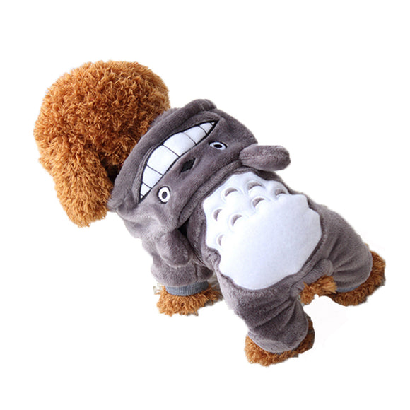 Yani HP-PC1 Pet Cat Dog Costume Soft Warm Clothes Cartoon Totoro Hoodie Coat Four Leg Jumpsuit