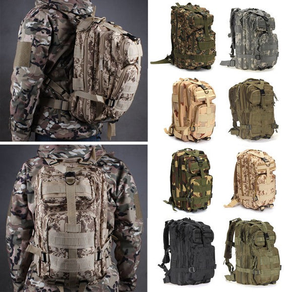 IPRee 30L Outdoor Tactical Backpack 600D Nylon Waterproof Camouflage Trekking Rucksack