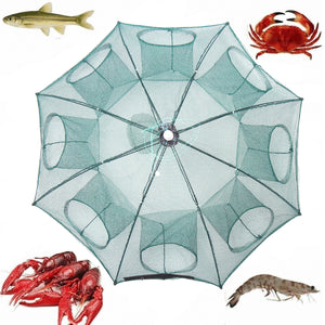 ZANLURE 38 8 Holes Nylon Automatic Folding Fishing Net Shrimp Cage Crab Fish Trap Cast Net"
